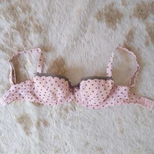 Freya Patsy Pink & Grey polka dot balcony bra 28G